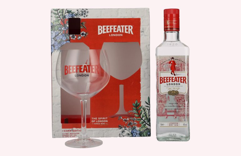 Beefeater London Dry Gin 40% Vol. 0,7l in Giftbox with glass